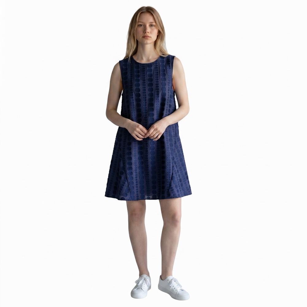 Donna Morgan Shift Dress Blue 14 Lagenlook Minimalist Career City Sleeveless